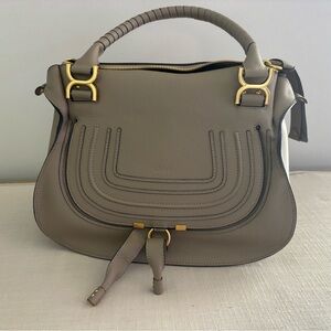 Chloe Taupe Leather Shoulder Bag